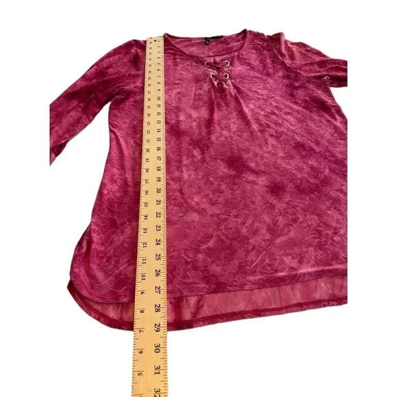 New Directions Pink Embroidered Blouse Round Neck 3/4 Sleeve Casual Womens Large - Picture 5 of 7